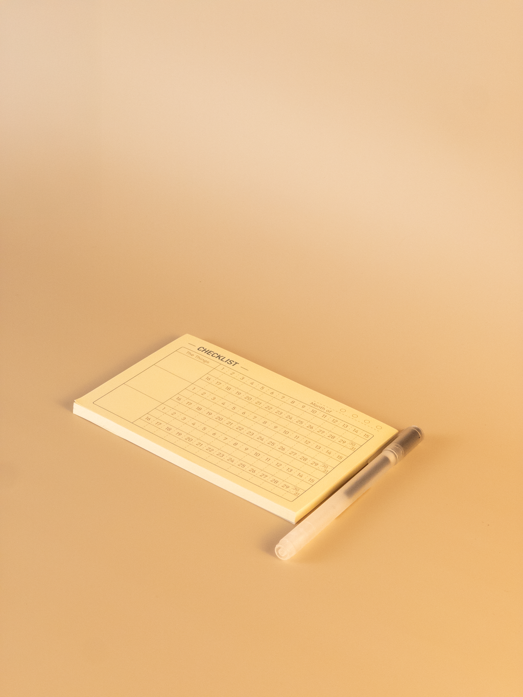 Rectangular beige board with text on a beige background