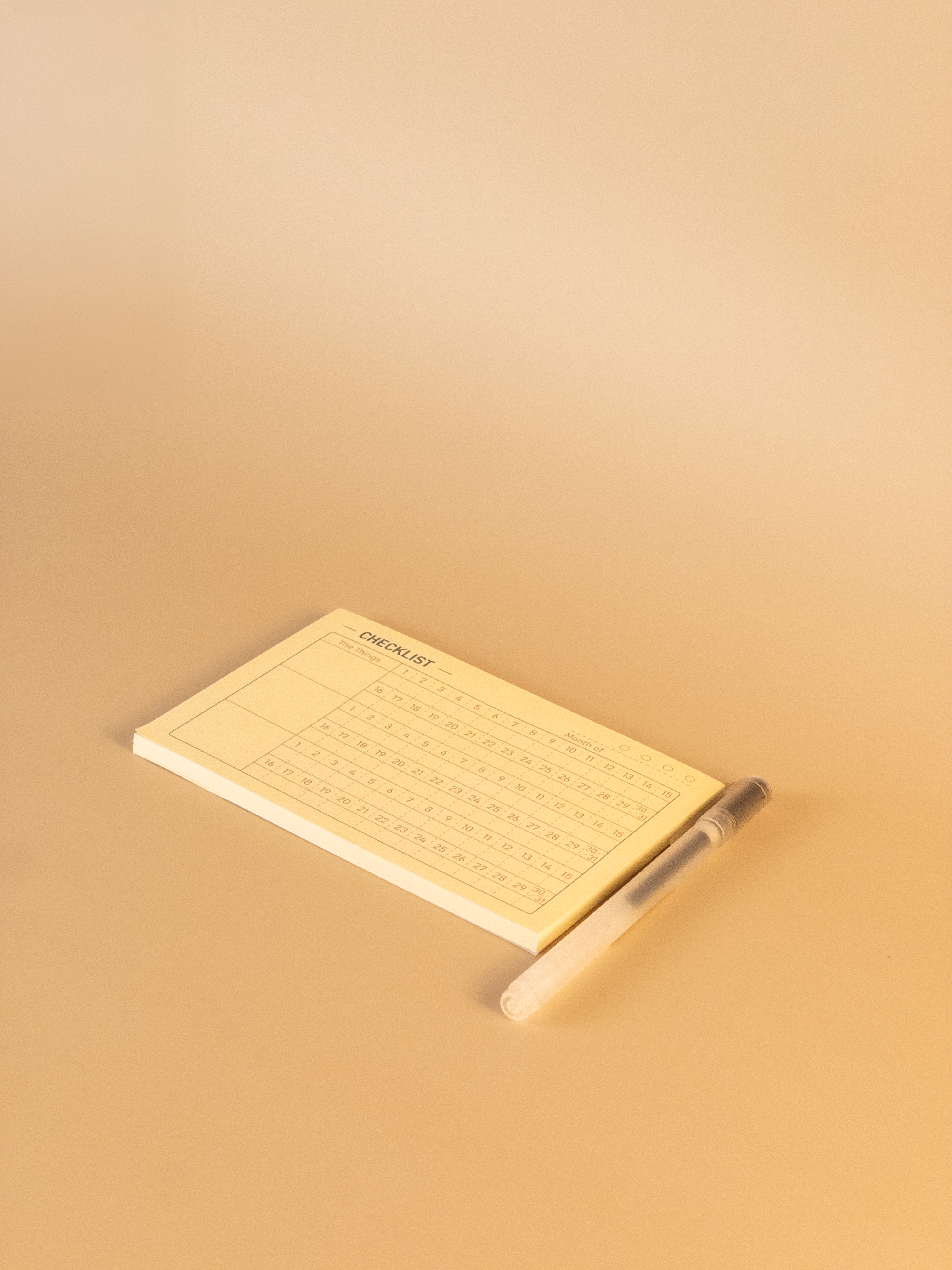Rectangular beige board with text on a beige background