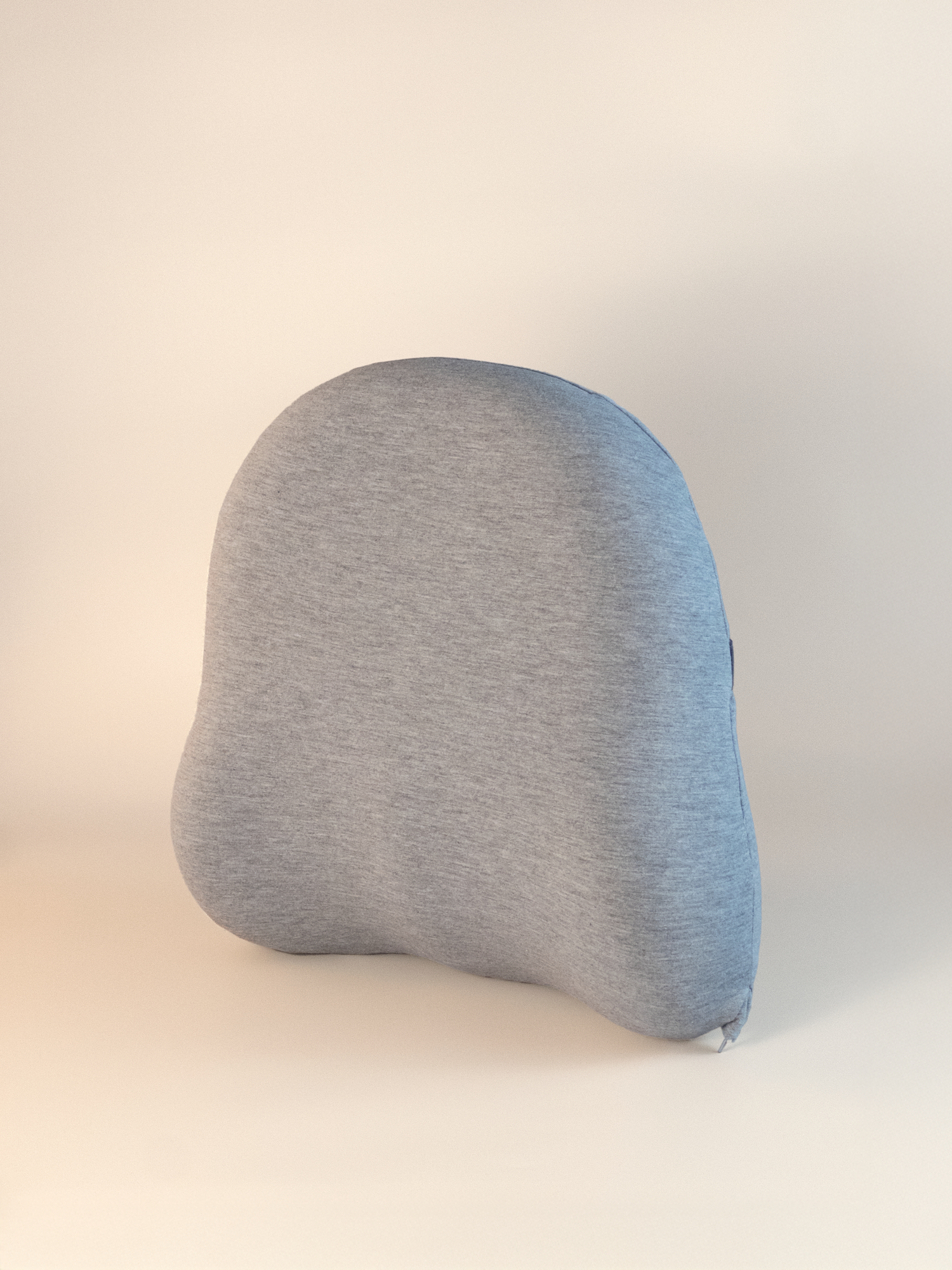 Gray back support cushion on a white background