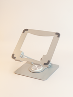 Modern laptop stand riser on a neutral background