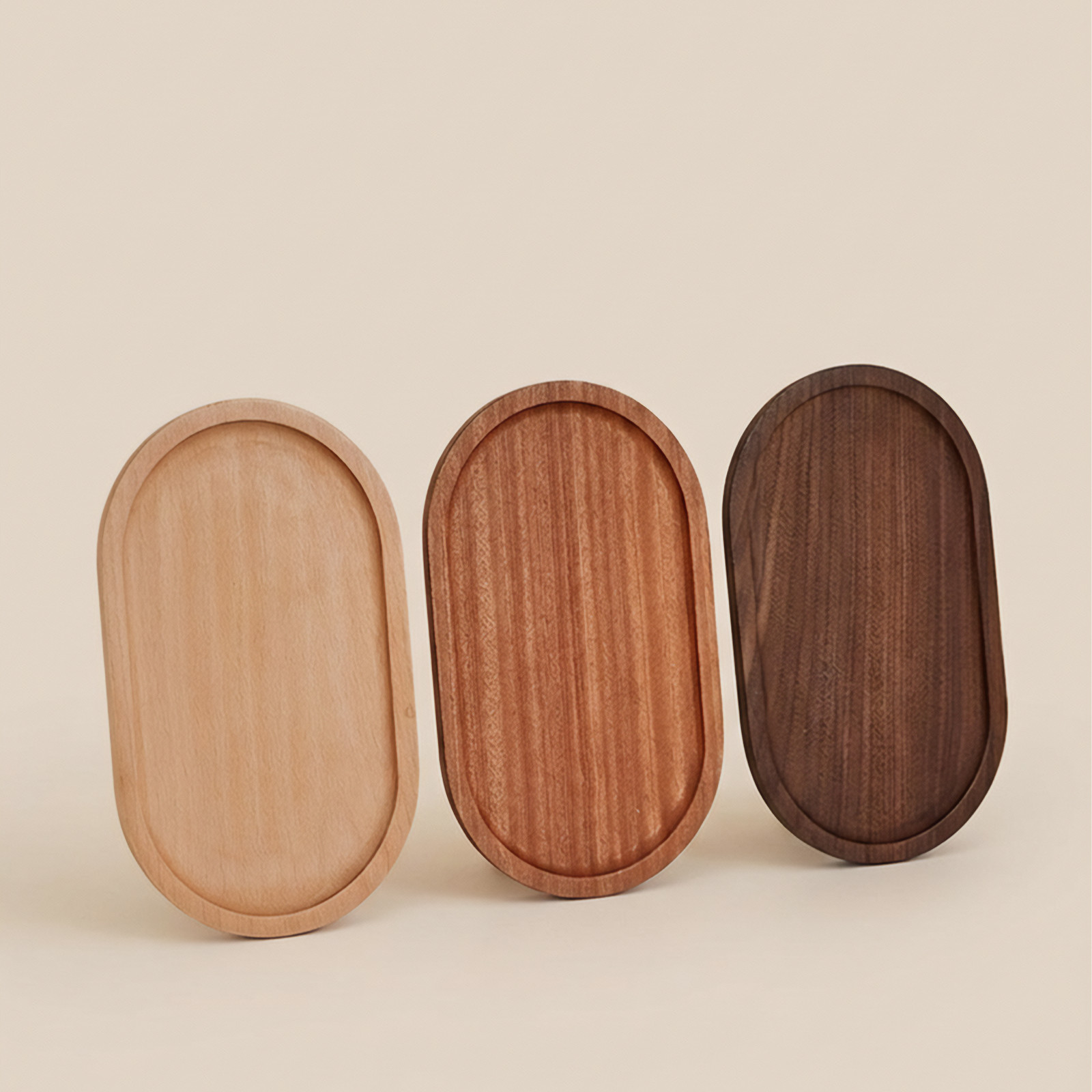 Solid Wood Desktop Organizer Tray - Walnut, Beech & Acacia