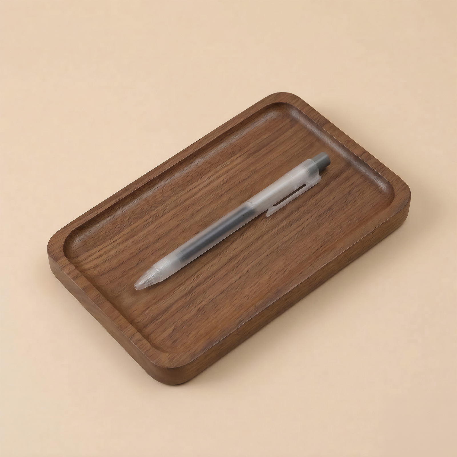 Solid Wood Desktop Organizer Tray - Walnut, Beech & Acacia