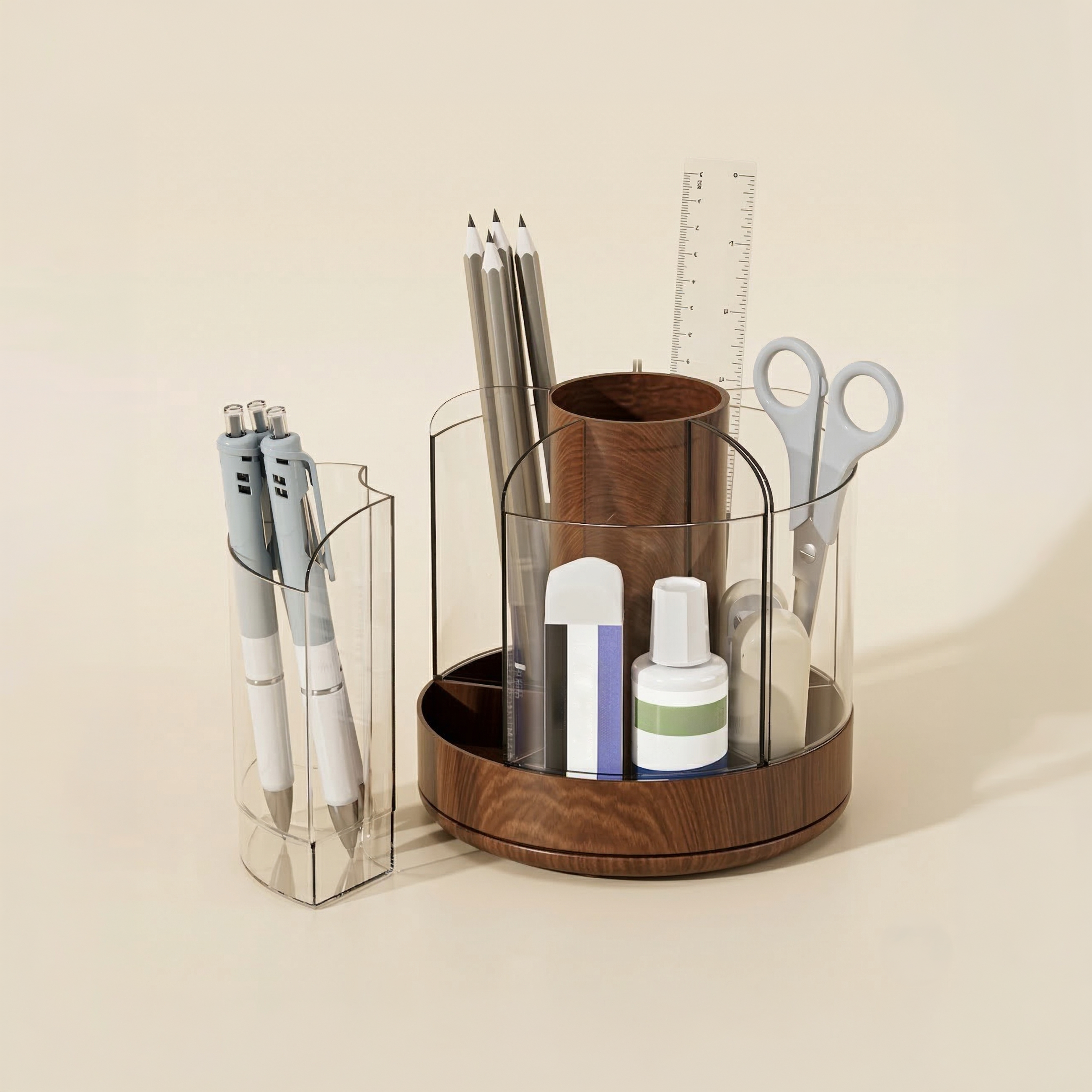 360 degree rotating multi-functional pen holder