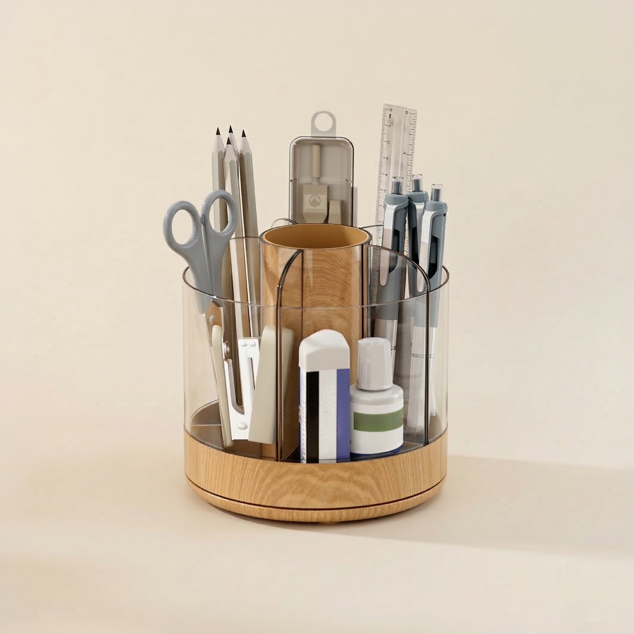 360 degree rotating multi-functional pen holder