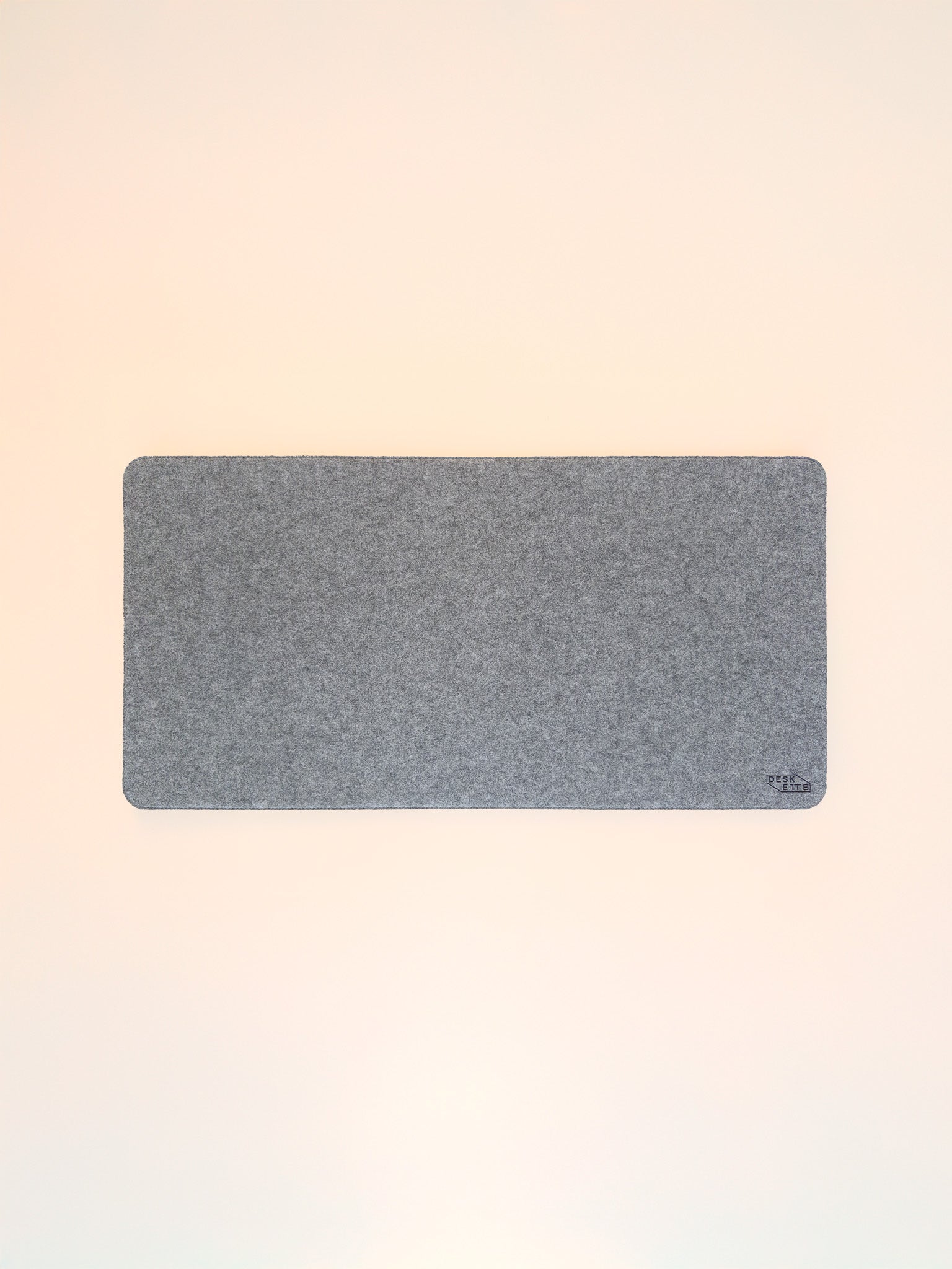 Minimalist light grey felt and cork desk mat 80x40cm, perfect for mouse tracking and home office setup