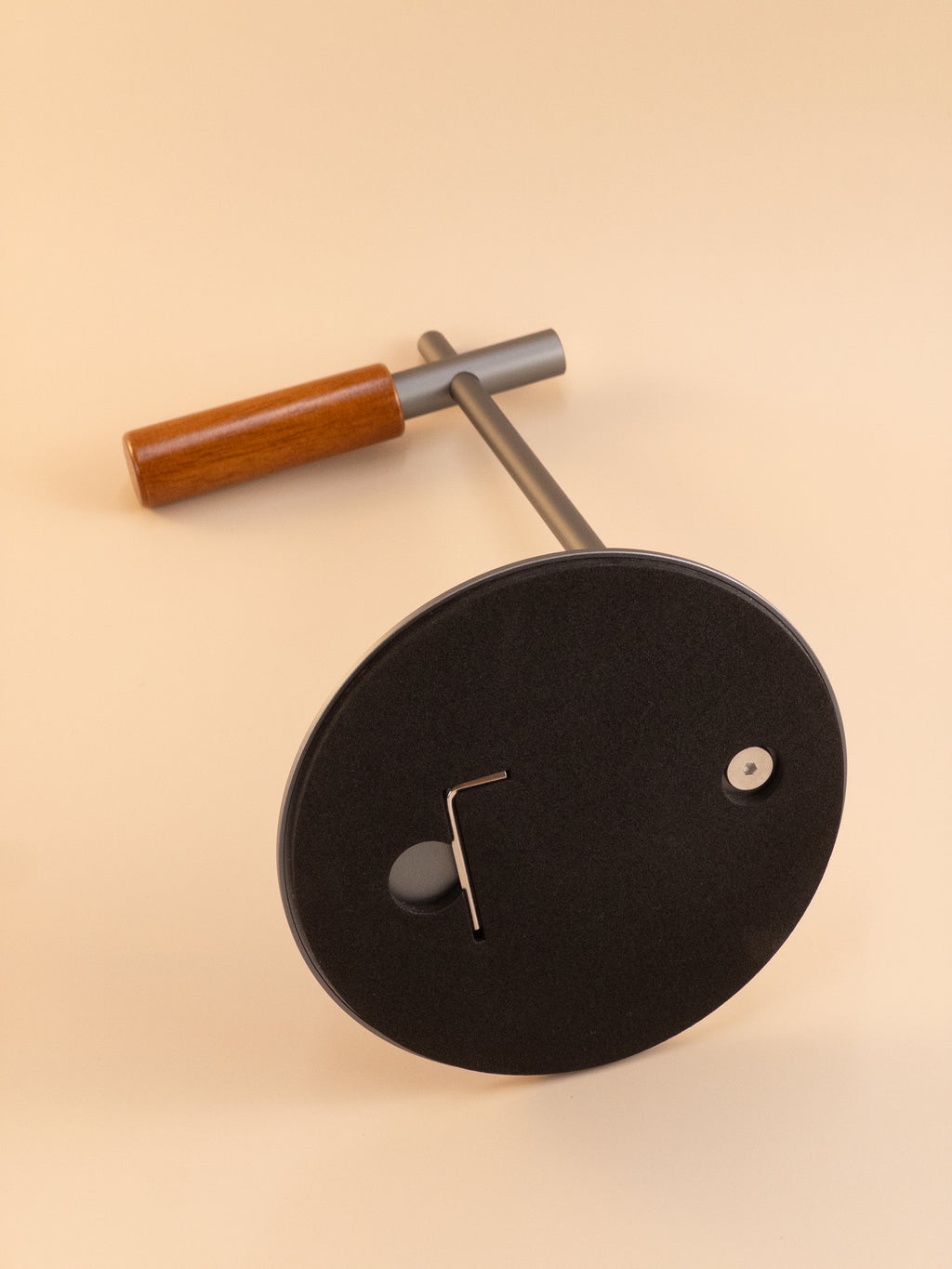 Headphone stand bottom view showing anti-slip base and assembly details