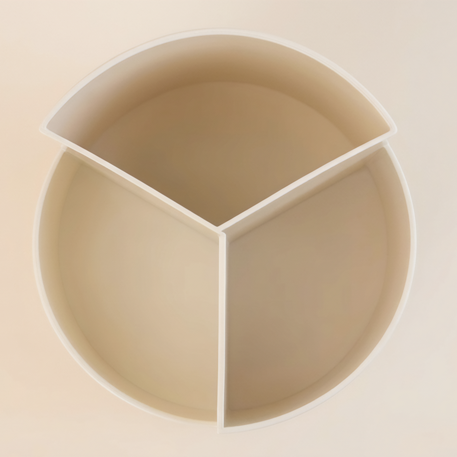 top view of desk organiser showing multi-size compartments for storage