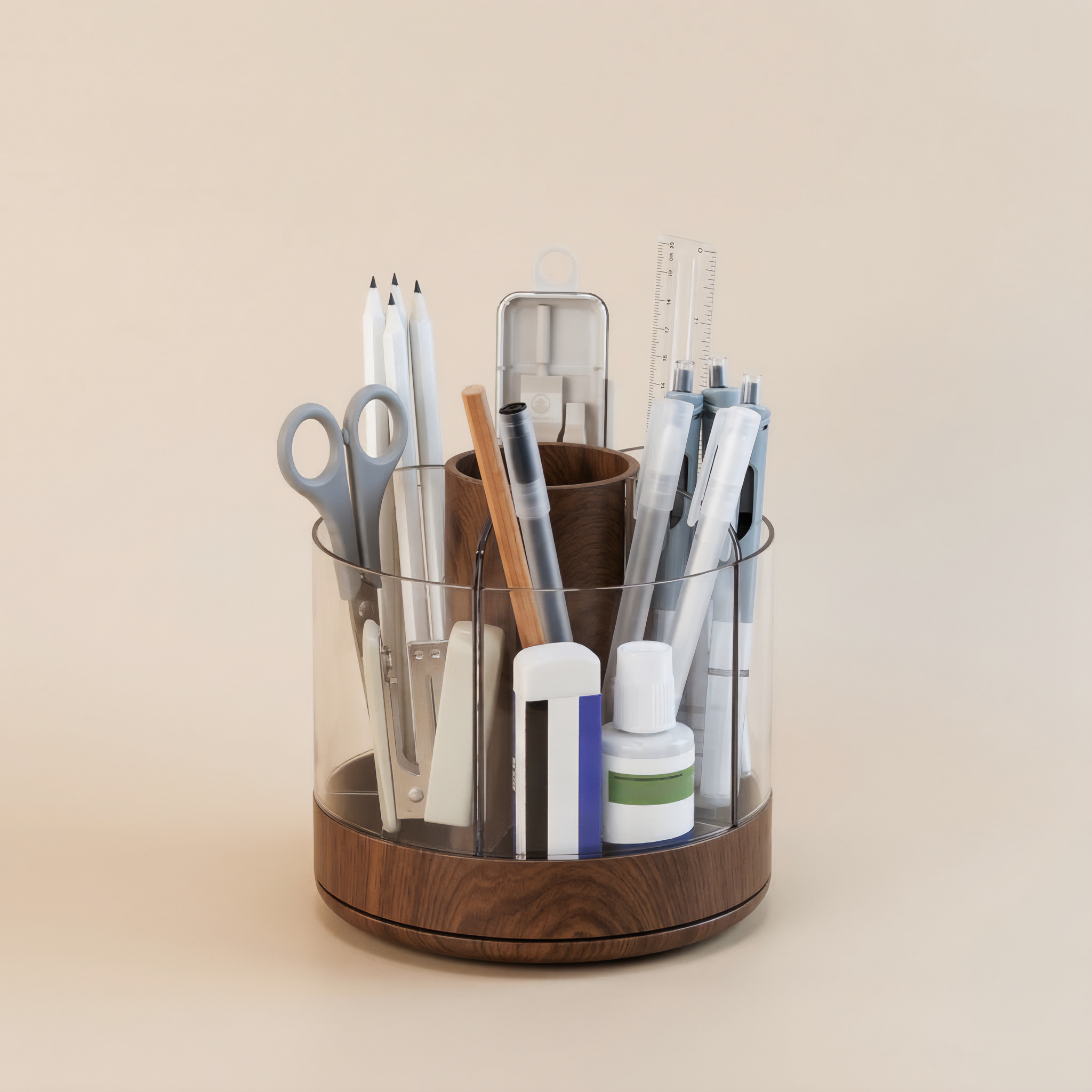 360 degree rotating multi-functional pen holder